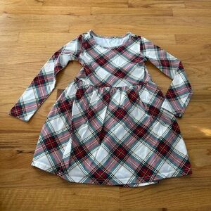 Plaid Long Sleeve Kids Dress